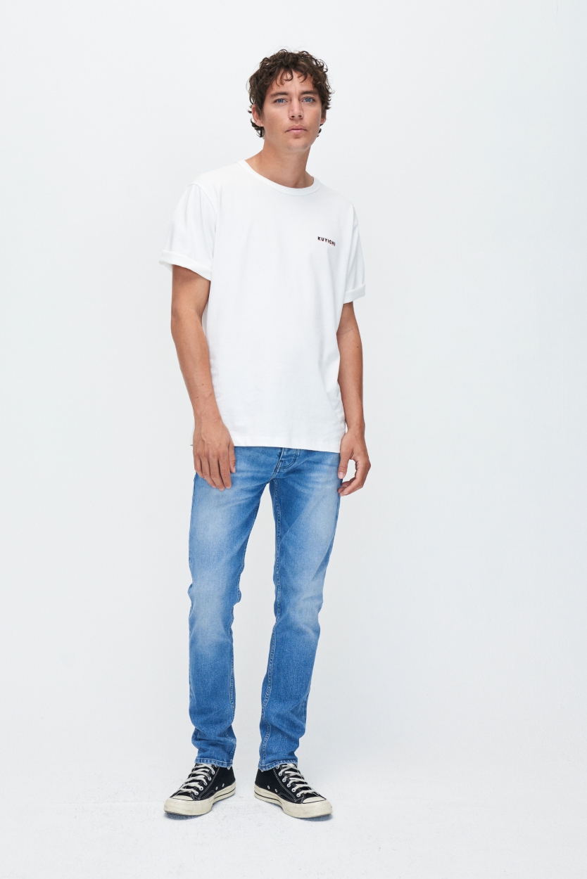 Kuyichi  Liam Back Printed T-Shirt Farbe: Off White