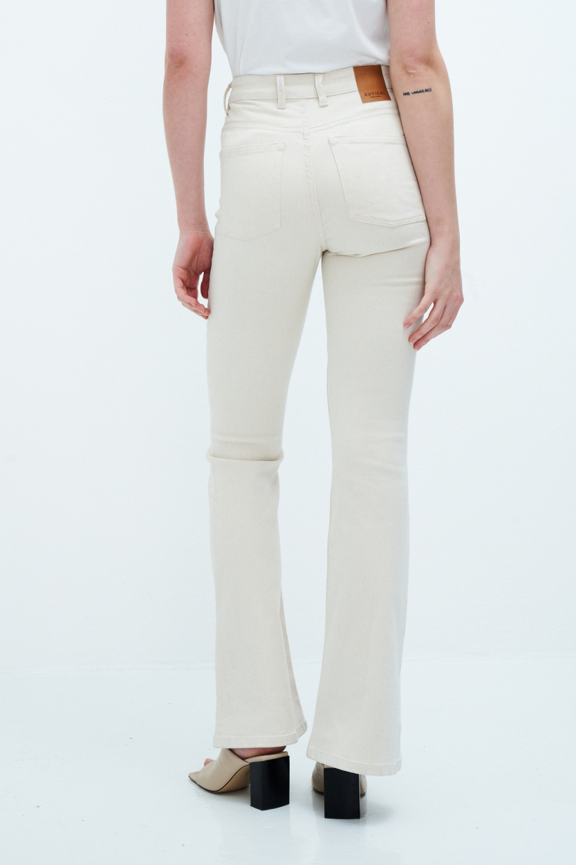 Kuyichi  Lisette Flare Undyed Hose Farbe: Off White