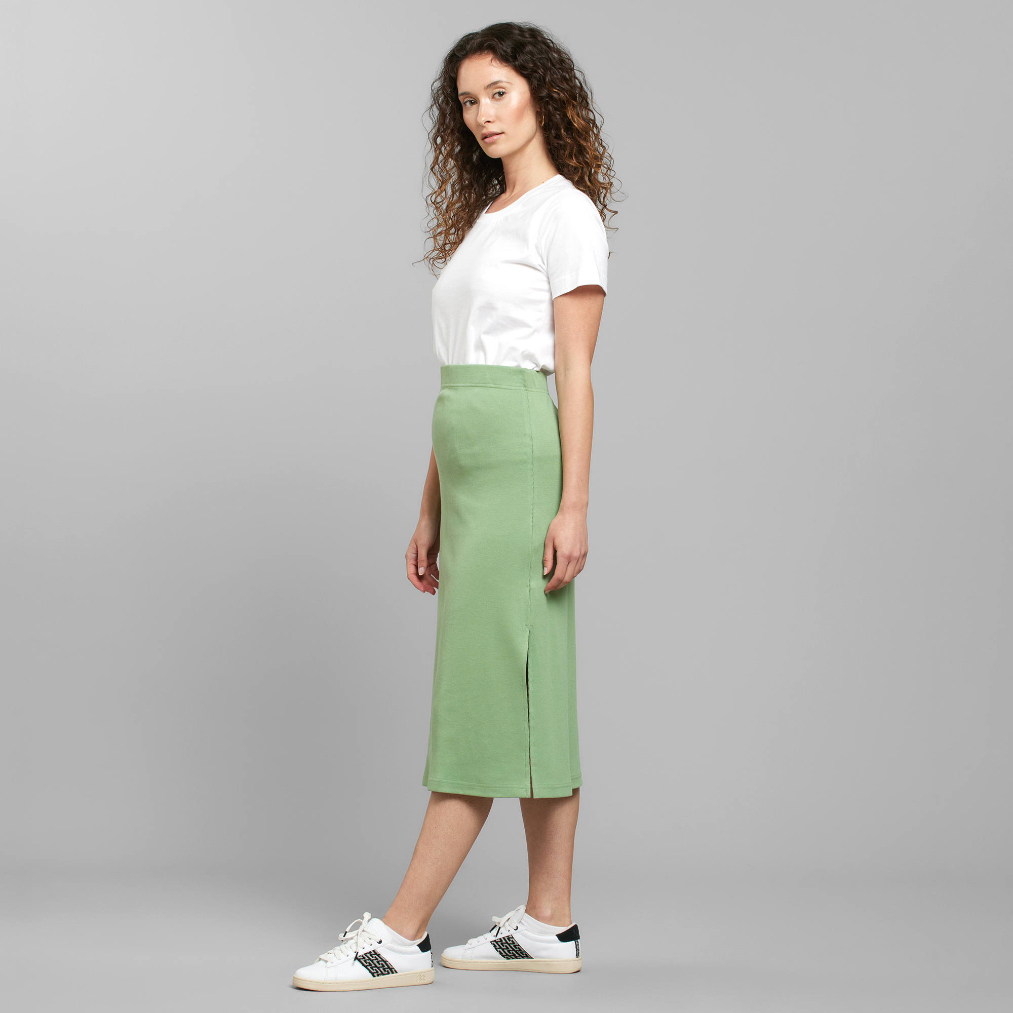 Dedicated  Rib Skirt Kvarnvik Sea Green