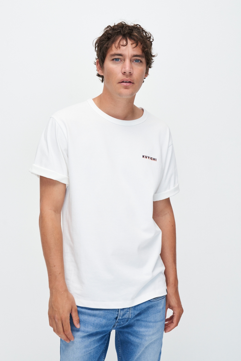 Kuyichi  Liam Back Printed T-Shirt Farbe: Off White