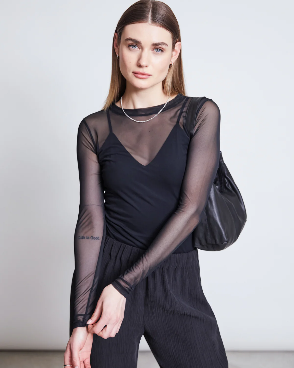 JAN 'N JUNE Mesh Longsleeve Dora Farbe: black