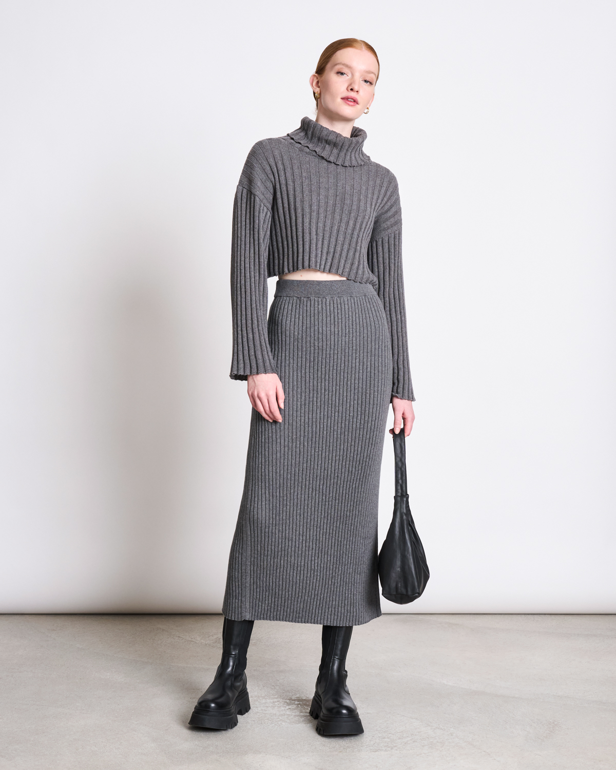 JAN 'N JUNE Cropped Turtleneck CALIGO Farbe: dark grey