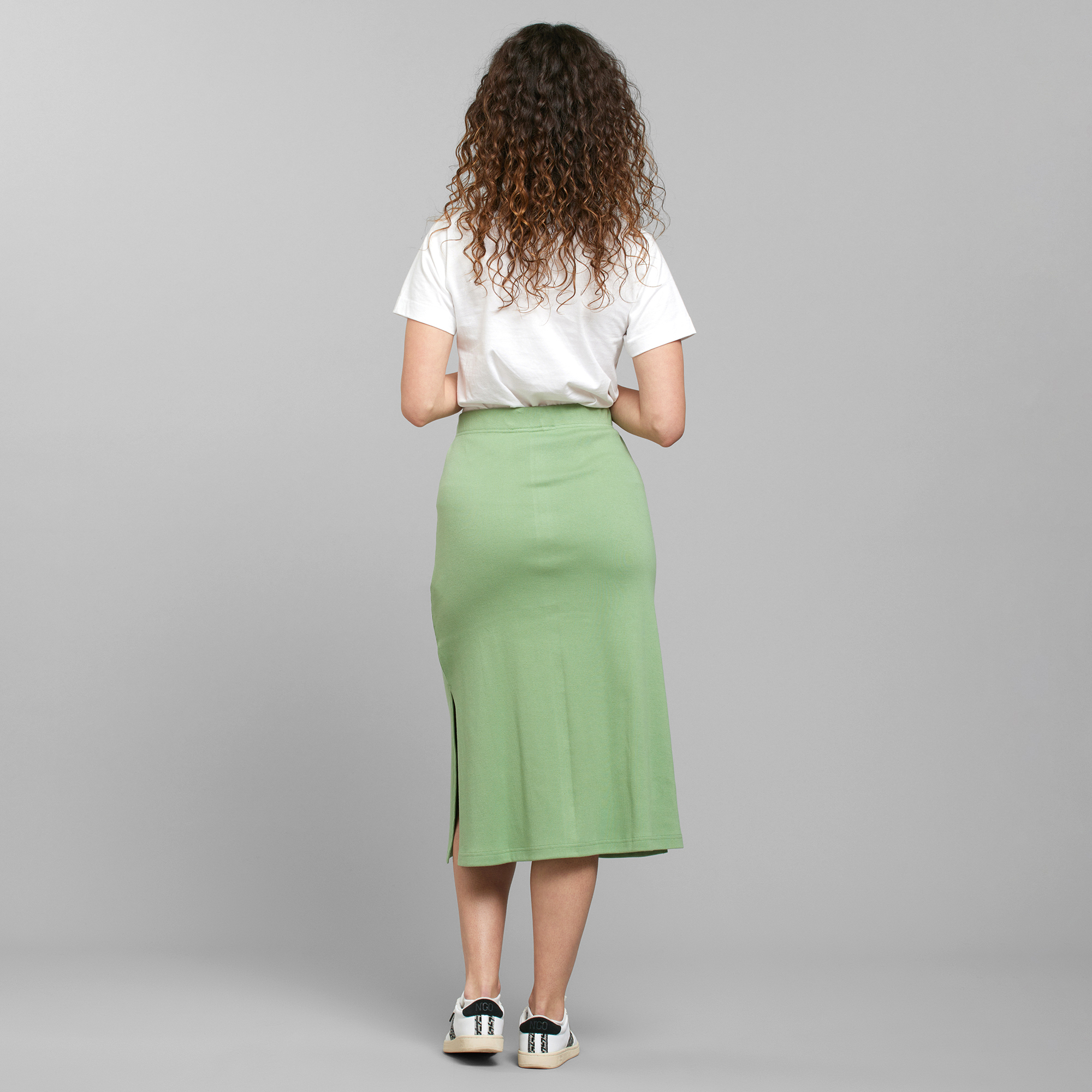 Dedicated  Rib Skirt Kvarnvik Sea Green