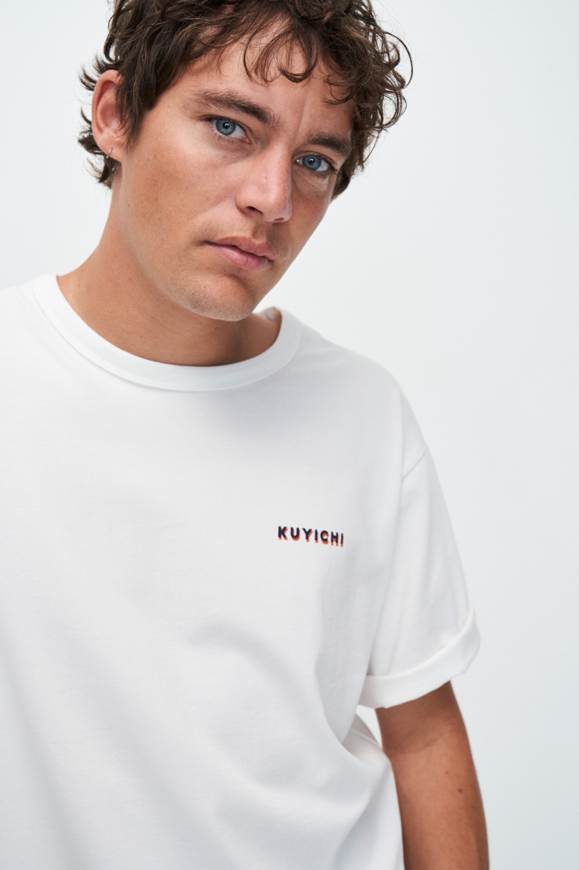 Kuyichi  Liam Back Printed T-Shirt Farbe: Off White