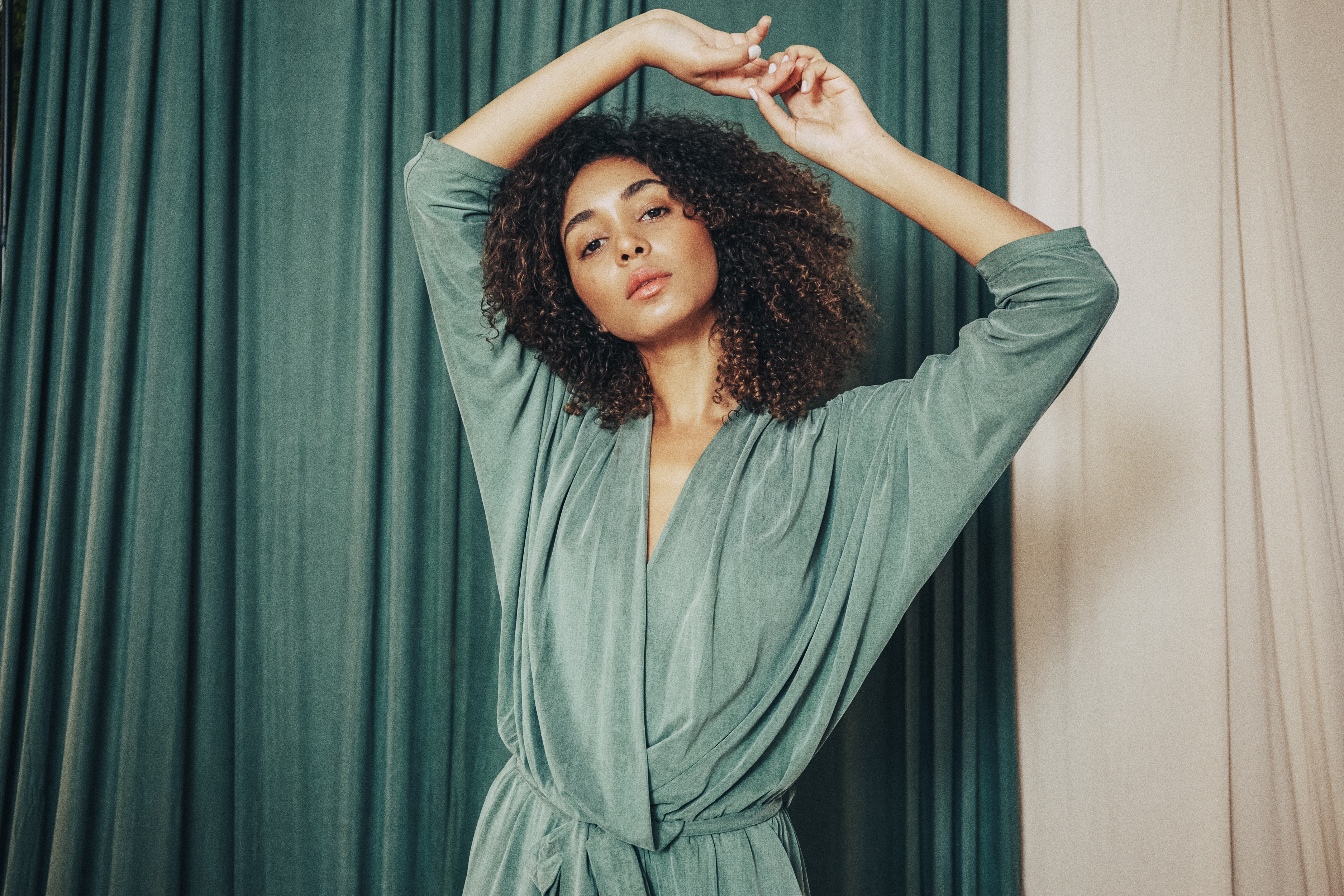 COSSAC Wrap Crupo Jumpsuit Farbe: sage green