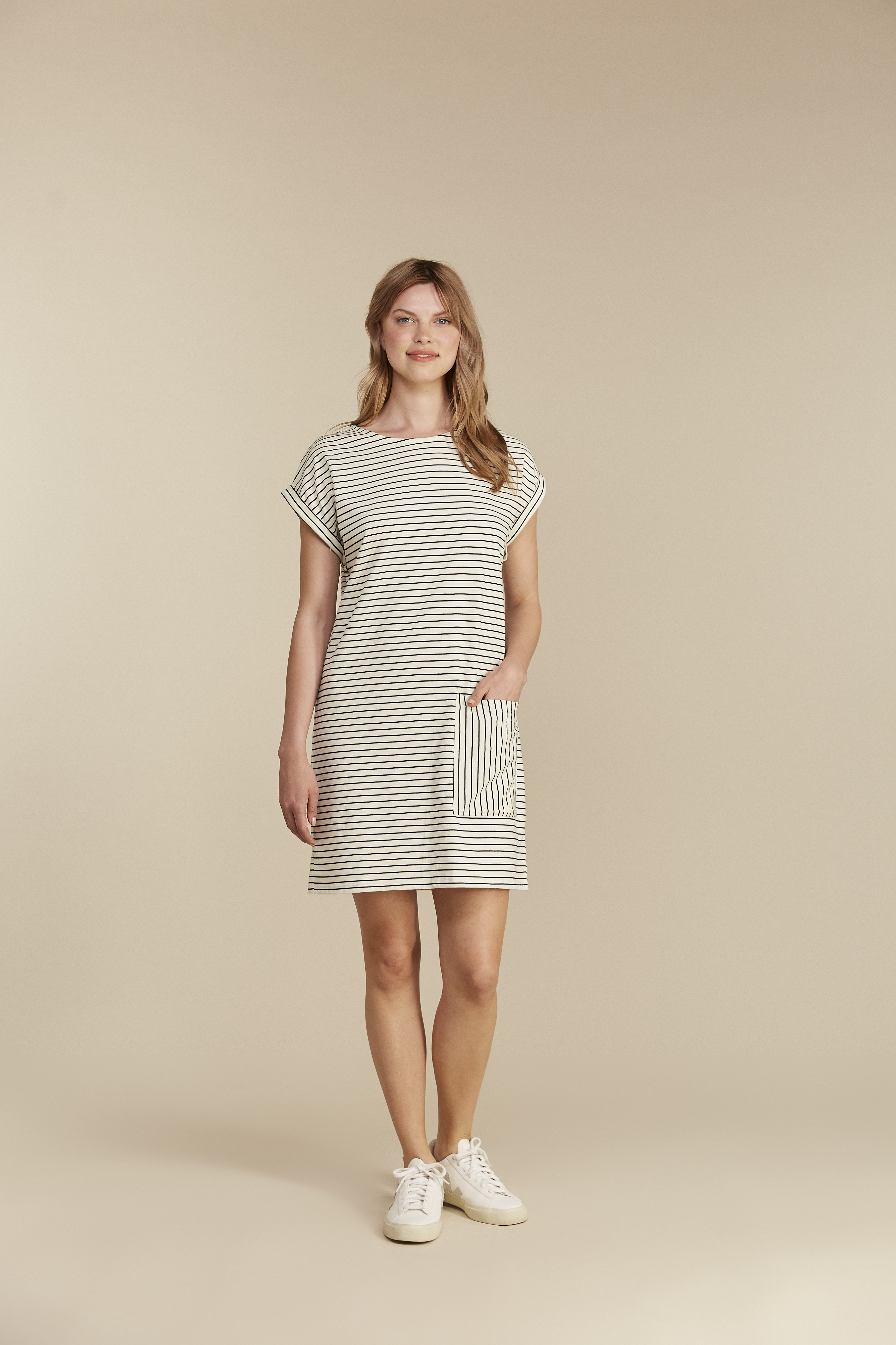 People Tree  Camber Striped  Kleid Farbe: Navy